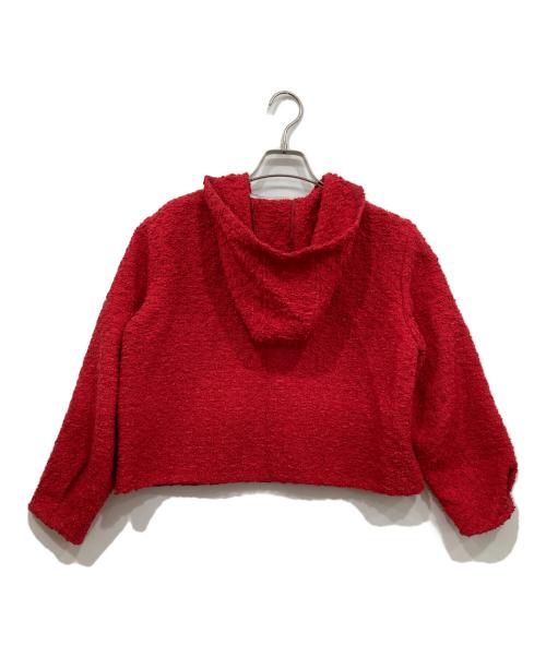 TOMORROW LAND（トゥモローランド）TOMORROW LAND (トゥモローランド) ルミエファンシーツイード フーデッドブルゾン レッド サイズ:36の古着・服飾アイテム