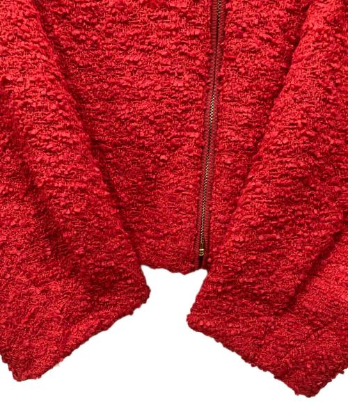 TOMORROW LAND（トゥモローランド）TOMORROW LAND (トゥモローランド) ルミエファンシーツイード フーデッドブルゾン レッド サイズ:36の古着・服飾アイテム