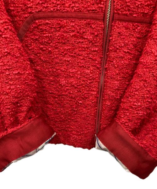 TOMORROW LAND（トゥモローランド）TOMORROW LAND (トゥモローランド) ルミエファンシーツイード フーデッドブルゾン レッド サイズ:36の古着・服飾アイテム