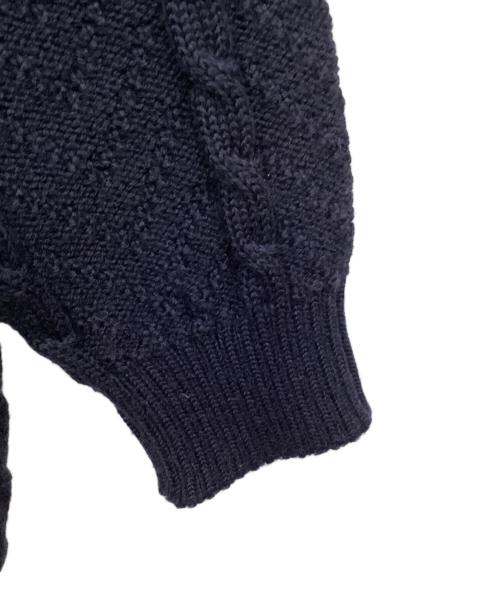 Burberry's（バーバリー）Burberry's (バーバリーズ) 刺繍 ホースロゴ ケーブルニット ネイビー サイズ:Mの古着・服飾アイテム