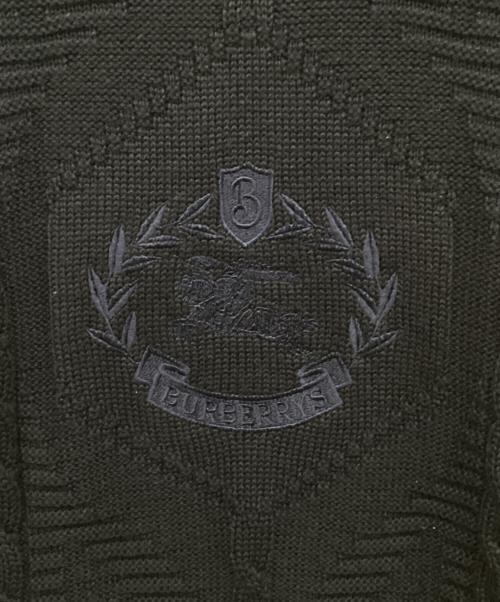 Burberry's（バーバリー）Burberry's (バーバリーズ) 刺繍 ホースロゴ ケーブルニット ネイビー サイズ:Mの古着・服飾アイテム