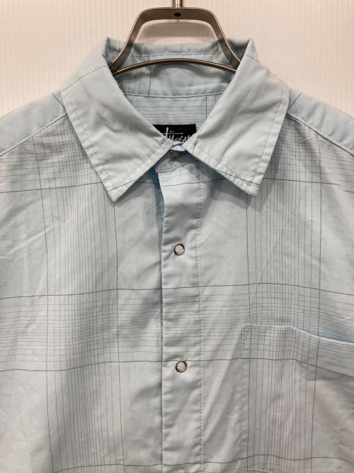 stussy（ステューシー）stussy (ステューシー) スナップボタンシャツ ブルー サイズ:Mの古着・服飾アイテム