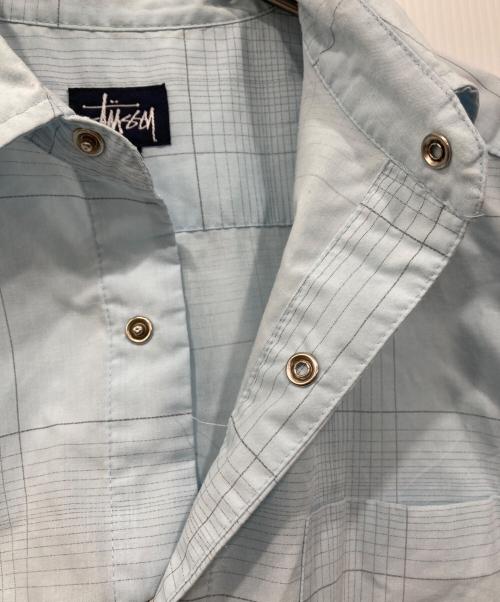 stussy（ステューシー）stussy (ステューシー) スナップボタンシャツ ブルー サイズ:Mの古着・服飾アイテム