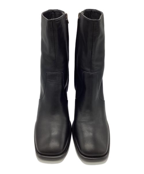 VEQUM（ベクム）VEQUM (ベクム) スクエアショートブーツ ブラック サイズ:37の古着・服飾アイテム