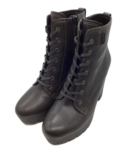 LANVIN en Bleu（ランバンオンブルー）LANVIN en Bleu (ランバンオンブルー) 厚底レースアップショートブーツ ブラック サイズ: 23 1/2の古着・服飾アイテム