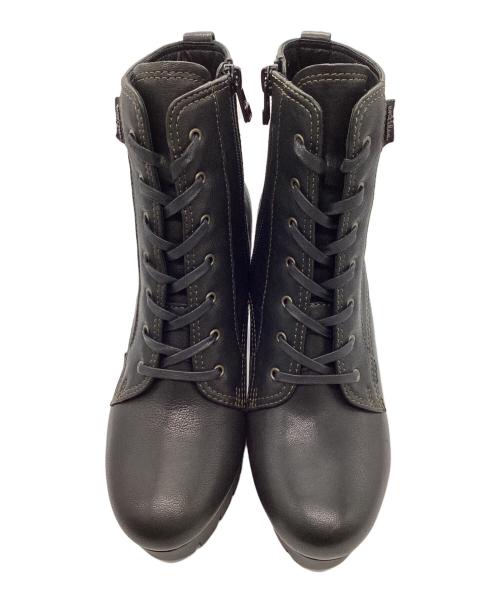 LANVIN en Bleu（ランバンオンブルー）LANVIN en Bleu (ランバンオンブルー) 厚底レースアップショートブーツ ブラック サイズ: 23 1/2の古着・服飾アイテム