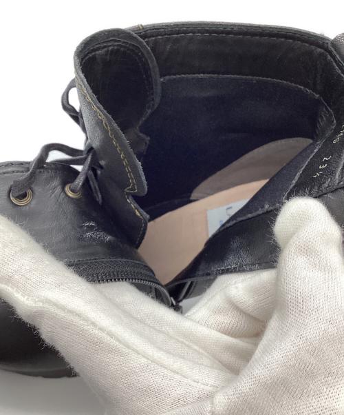 LANVIN en Bleu（ランバンオンブルー）LANVIN en Bleu (ランバンオンブルー) 厚底レースアップショートブーツ ブラック サイズ: 23 1/2の古着・服飾アイテム