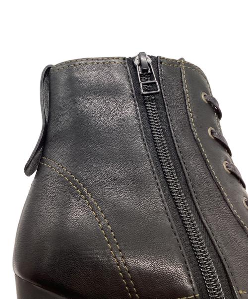 LANVIN en Bleu（ランバンオンブルー）LANVIN en Bleu (ランバンオンブルー) 厚底レースアップショートブーツ ブラック サイズ: 23 1/2の古着・服飾アイテム