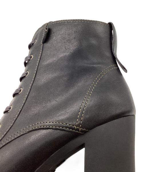 LANVIN en Bleu（ランバンオンブルー）LANVIN en Bleu (ランバンオンブルー) 厚底レースアップショートブーツ ブラック サイズ: 23 1/2の古着・服飾アイテム