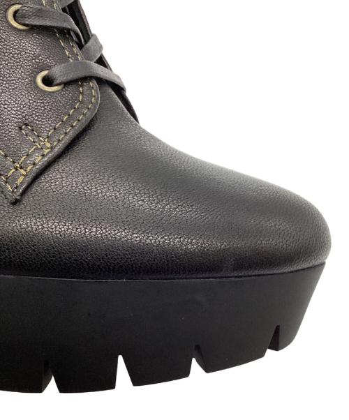 LANVIN en Bleu（ランバンオンブルー）LANVIN en Bleu (ランバンオンブルー) 厚底レースアップショートブーツ ブラック サイズ: 23 1/2の古着・服飾アイテム