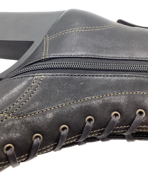 LANVIN en Bleu（ランバンオンブルー）LANVIN en Bleu (ランバンオンブルー) 厚底レースアップショートブーツ ブラック サイズ: 23 1/2の古着・服飾アイテム