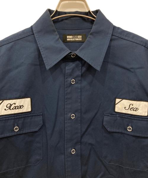 WIND AND SEA（ウィンダンシー）WIND AND SEA (ウィンダンシー) GOD SELECTION XXX (ゴッドセレクショントリプルエックス) ツイルワークシャツ ネイビー サイズ:Lの古着・服飾アイテム