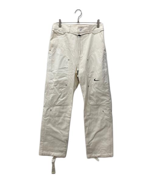 NIKE（ナイキ）NIKE (ナイキ) OFFWHITE (オフホワイト) ナイロン切替コットンカーゴロングパンツ ホワイト サイズ:Sの古着・服飾アイテム