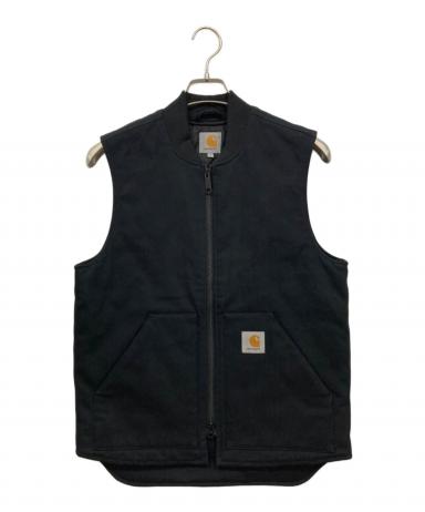 【デッドストック】Carhartt ダックベスト BLK 新品 Sサイズ 黒 中古・古着通販】CarHartt (カーハート) ダックベスト ブラック サイズ
