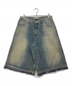 NOS COULEURSノ クールール）の古着「WIDE DENIM SHORTS / ワイド デニム ショーツ」｜インディゴ