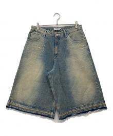 NOS COULEURS（ノ クールール）の古着「WIDE DENIM SHORTS / ワイド デニム ショーツ」｜インディゴ