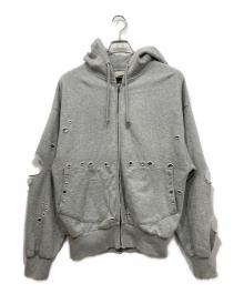 Ballsy.Brothers（ボールジーブラザーズ）の古着「Boxing pocket short length zip hoodie / ボクシングポケットショートレングスジップフーディー」｜グレー