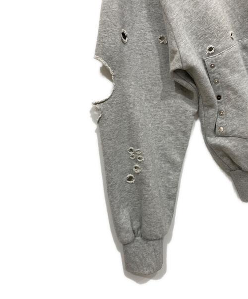 Ballsy.Brothers（ボールジーブラザーズ）BALLSY.BROTHERS (ボールジーブラザーズ) Boxing pocket short length zip hoodie / ボクシングポケットショートレングスジップフーディー グレー サイズ:Lの古着・服飾アイテム