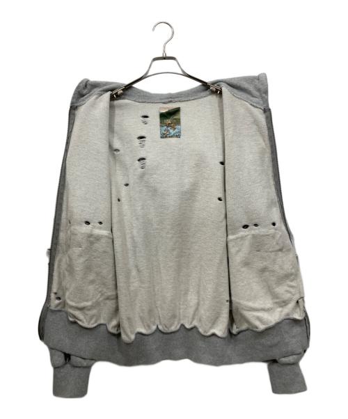 Ballsy.Brothers（ボールジーブラザーズ）BALLSY.BROTHERS (ボールジーブラザーズ) Boxing pocket short length zip hoodie / ボクシングポケットショートレングスジップフーディー グレー サイズ:Lの古着・服飾アイテム