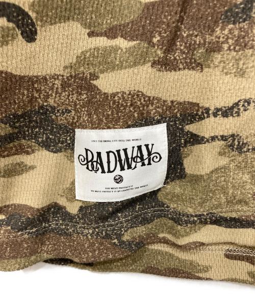 BADWAY（バッドウェイ）BADWAY (バッドウェイ) Flower studs henry thermal / フラワースタッズヘンリーサーマル カーキ×ベージュ サイズ:Lの古着・服飾アイテム