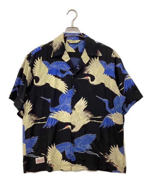 SCHOTT BROS.（ショット）SCHOTT BROS. (ショット) PINEAPPLE JUICE (パインアップル ジュース) レーヨンシャツ ブラック×ブルー サイズ:Mの古着・服飾アイテム