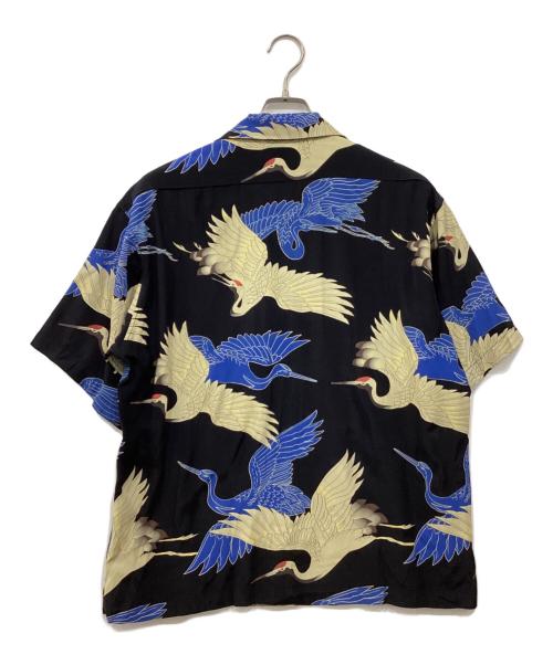 SCHOTT BROS.（ショット）SCHOTT BROS. (ショット) PINEAPPLE JUICE (パインアップル ジュース) レーヨンシャツ ブラック×ブルー サイズ:Mの古着・服飾アイテム