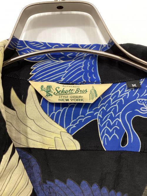 SCHOTT BROS.（ショット）SCHOTT BROS. (ショット) PINEAPPLE JUICE (パインアップル ジュース) レーヨンシャツ ブラック×ブルー サイズ:Mの古着・服飾アイテム