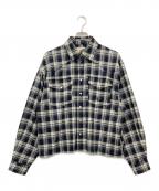 ballsy brothersボールジィ ブラザーズ）の古着「Western linestone Box Shirt / ウエスタンライトストーンボックスシャツ」｜ネイビー×ホワイト