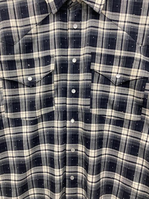 ballsy brothers（ボールジィ ブラザーズ）BALLSY BROTHERS (ボールジィ ブラザーズ) Western linestone Box Shirt / ウエスタンライトストーンボックスシャツ ネイビー×ホワイト サイズ:Lの古着・服飾アイテム