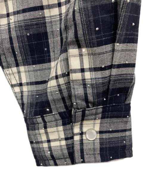 ballsy brothers（ボールジィ ブラザーズ）BALLSY BROTHERS (ボールジィ ブラザーズ) Western linestone Box Shirt / ウエスタンライトストーンボックスシャツ ネイビー×ホワイト サイズ:Lの古着・服飾アイテム