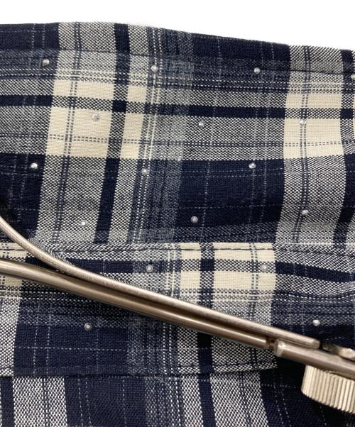 ballsy brothers（ボールジィ ブラザーズ）BALLSY BROTHERS (ボールジィ ブラザーズ) Western linestone Box Shirt / ウエスタンライトストーンボックスシャツ ネイビー×ホワイト サイズ:Lの古着・服飾アイテム