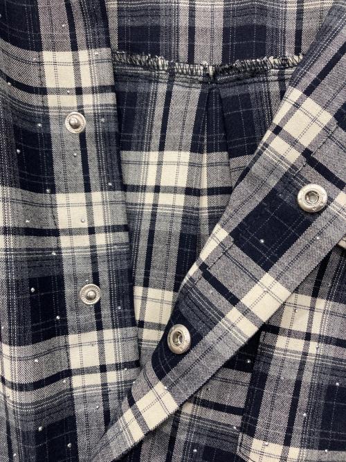 ballsy brothers（ボールジィ ブラザーズ）BALLSY BROTHERS (ボールジィ ブラザーズ) Western linestone Box Shirt / ウエスタンライトストーンボックスシャツ ネイビー×ホワイト サイズ:Lの古着・服飾アイテム