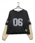 JERZEES×Ballsy.Brothersジャージーズ×ボールジーブラザーズ）の古着「layered crew L/S T / レイヤードクルーL/S T」｜ブラック