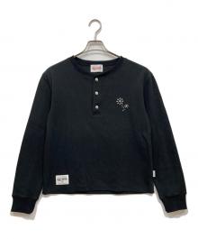 BADWAY（バッドウェイ）の古着「Flower studs thermal tee / フラワースタッズサーマルT」｜ブラック