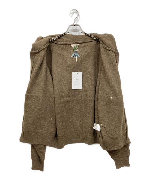 Ballsy.Brothers（ボールジーブラザーズ）Ballsy.Brothers (ボールジーブラザーズ) knit double zip hoodie / ニットダブルジップフーディー ブラウン サイズ:Lの古着・服飾アイテム