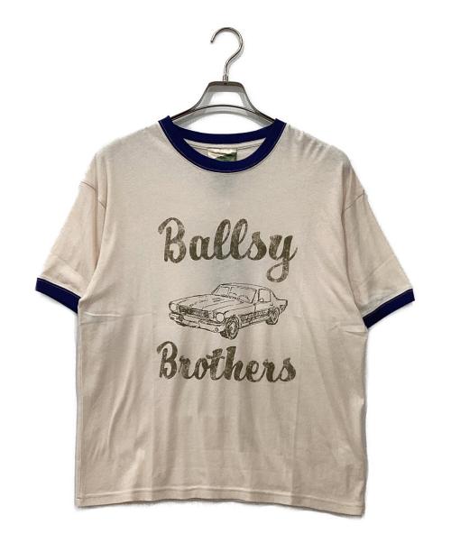 Ballsy.Brothers（ボールジーブラザーズ）Ballsy.Brothers (ボールジーブラザーズ) リンガーTシャツ アイボリー サイズ:Lの古着・服飾アイテム