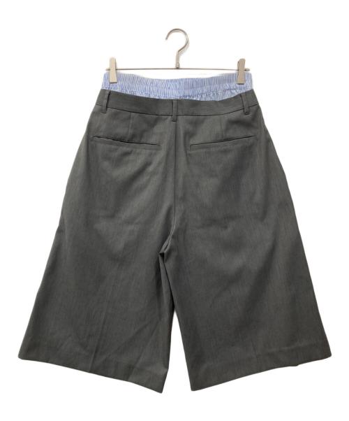 CAMPHOR WOOD（カンファーウッド）CAMPHOR WOOD (カンファーウッド) レイヤードトランクスワイドスラックスショーツ グレー サイズ:Mの古着・服飾アイテム