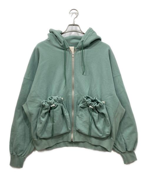 refomed（リフォメッド）refomed (リフォメッド) “KINCHAKU“ ZIPUP HOODIE / 巾着ジップアップフーディー ブルー サイズ:1の古着・服飾アイテム