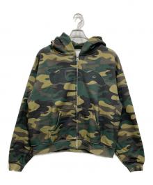 ida sply（アイディーエー サプライ）の古着「カモ柄ジップパーカー」｜カーキ×ベージュ