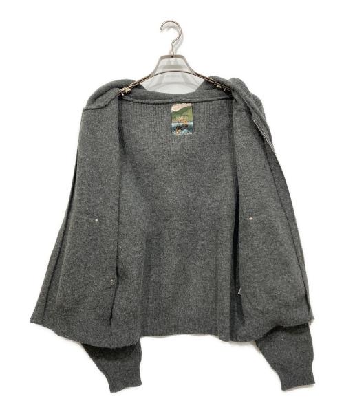 Ballsy.Brothers（ボールジーブラザーズ）BALLSY.BROTHERS (ボールジーブラザーズ)  knit double zip hoodie / ニットダブルジップフーディー グレー サイズ:Lの古着・服飾アイテム