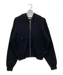 Ballsy.Brothers（ボールジーブラザーズ）の古着「knit double zip hoodie / ニットダブルジップフーディー」｜ブラック