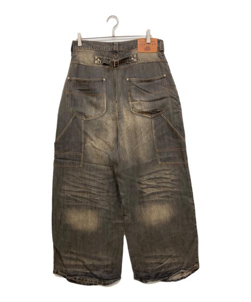 Ballsy.Brothers（ボールジーブラザーズ）BALLSY.BROTHERS (ボールジーブラザーズ) Overdyed wide baggy rayon summer denim / オーバーダイワイドバギーレーヨンサマーデニム インディゴ サイズ:Lの古着・服飾アイテム