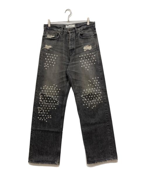 DAIRIKU（ダイリク）DAIRIKU (ダイリク) Straight Cross Embroidery Vintage Denim Pants / ストレートクロスエンブロイダリー ヴィンテージデニムパンツ インディゴ サイズ:85×20の古着・服飾アイテム