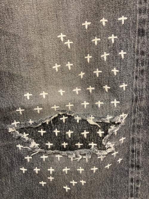 DAIRIKU（ダイリク）DAIRIKU (ダイリク) Straight Cross Embroidery Vintage Denim Pants / ストレートクロスエンブロイダリー ヴィンテージデニムパンツ インディゴ サイズ:85×20の古着・服飾アイテム