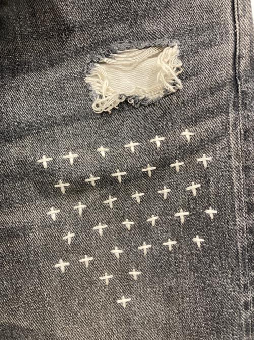 DAIRIKU（ダイリク）DAIRIKU (ダイリク) Straight Cross Embroidery Vintage Denim Pants / ストレートクロスエンブロイダリー ヴィンテージデニムパンツ インディゴ サイズ:85×20の古着・服飾アイテム
