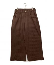 Ballsy.Brothers（ボールジーブラザーズ）の古着「 Western Baggy Stripe Slacks / ウエスタンバギーストライプスラックス」｜ブラウン