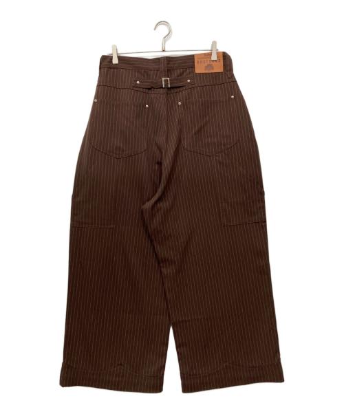 Ballsy.Brothers（ボールジーブラザーズ）BALLSY.BROTHERS (ボールジーブラザーズ)  Western Baggy Stripe Slacks / ウエスタンバギーストライプスラックス ブラウン サイズ:Lの古着・服飾アイテム