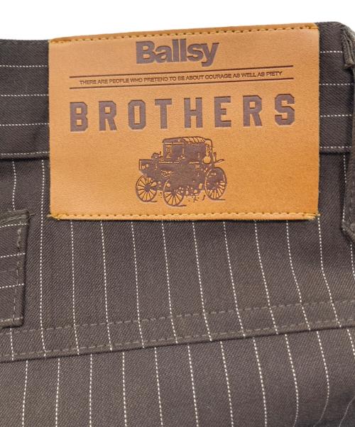 Ballsy.Brothers（ボールジーブラザーズ）BALLSY.BROTHERS (ボールジーブラザーズ)  Western Baggy Stripe Slacks / ウエスタンバギーストライプスラックス ブラウン サイズ:Lの古着・服飾アイテム