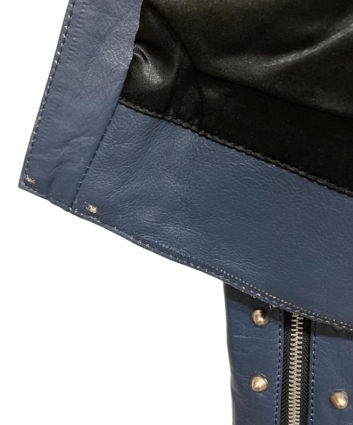 Black market（ブラックマーケット）BLACK MARKET (ブラックマーケット) ライダースジャケット ブルー サイズ:38の古着・服飾アイテム