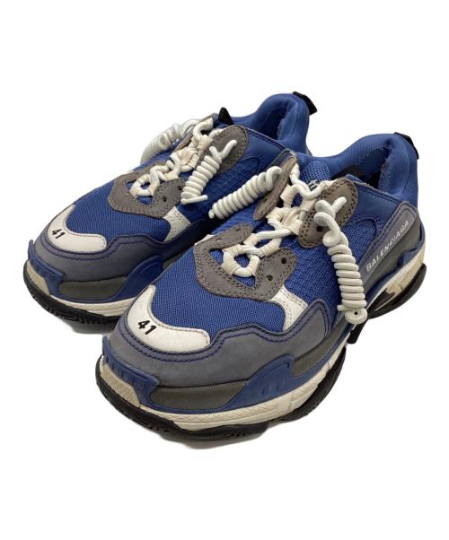 BALENCIAGA（バレンシアガ）BALENCIAGA (バレンシアガ) ローカットスニーカー ホワイト×ブルー サイズ:41の古着・服飾アイテム